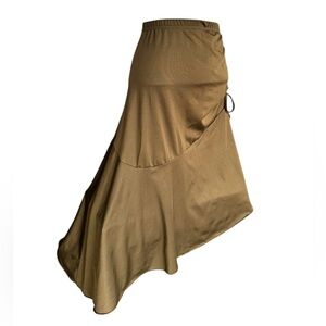 Olive Green Asymmetrical Hem Skirt S